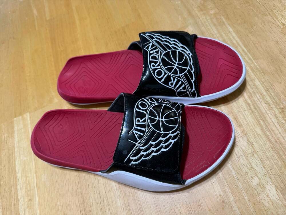 Nike Air Jordan Hydro 7 Slide Sandals Black White Red AA2517-001 Men's Size 12